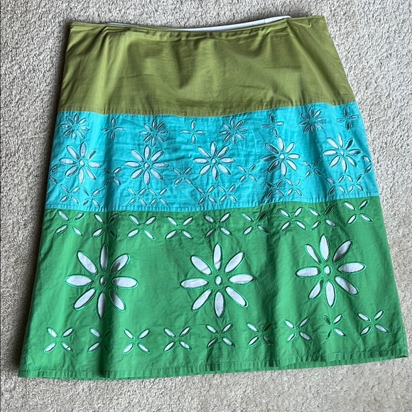 Boden Dresses & Skirts - Boden Green and Blue Embellished A-Line Skirt